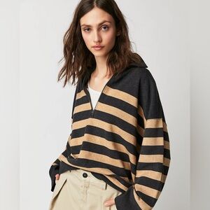 Free People Coastal Stripe Pullover